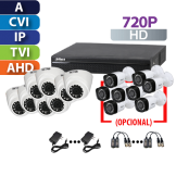 Kits de Cámaras con Grabador de   16 Canales  720P HD Dahua / ZKTeco